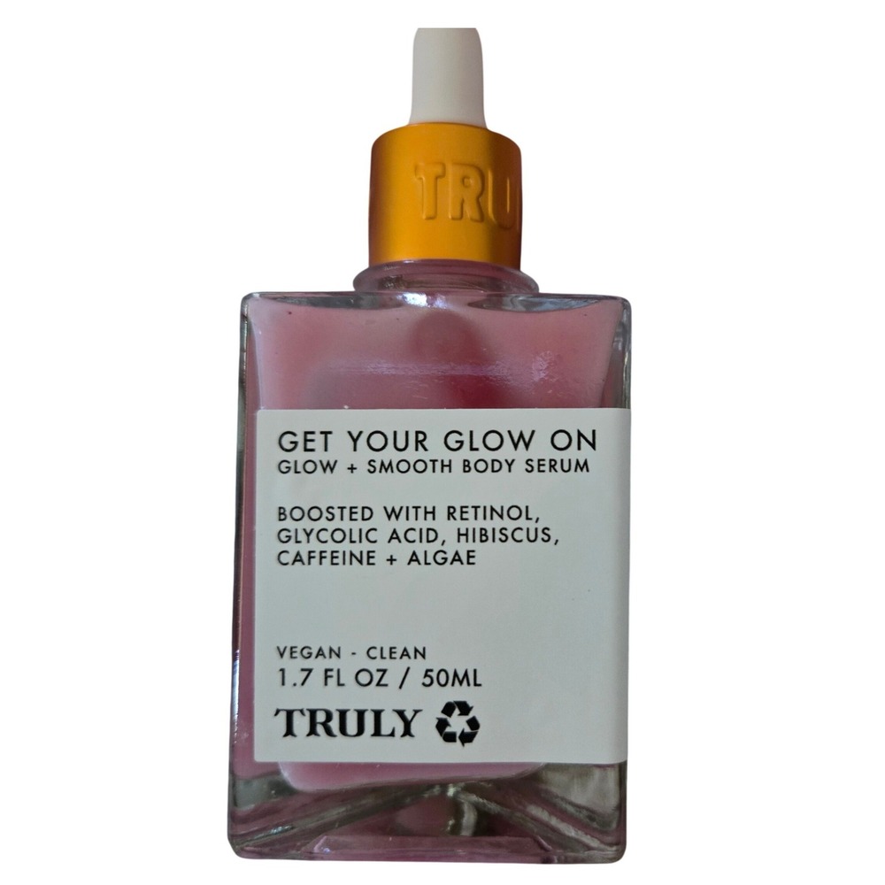 Truly Coco Glow Body Serum Gift Set Womens OS Pink Purple New Retinol Shave Bag - Picture 6 of 6
